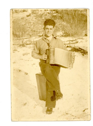 Uomo posa con fisarmonica - posa,